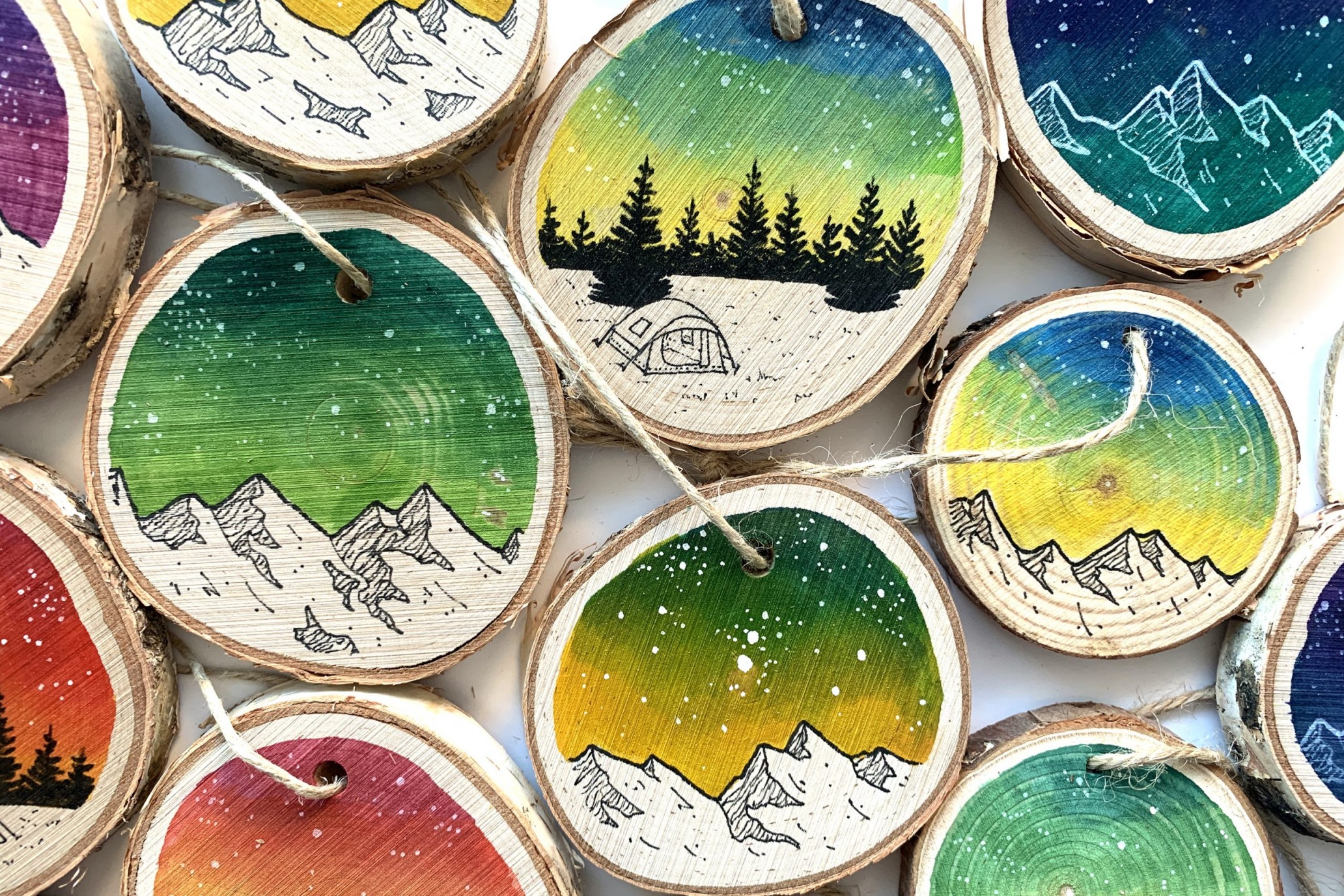 Galaxy Wood Slice Ornament